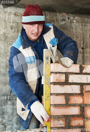 Image of construction mason worker bricklayer