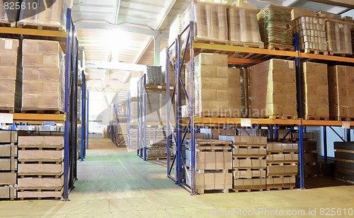 Image of warehouse with rack arrangement