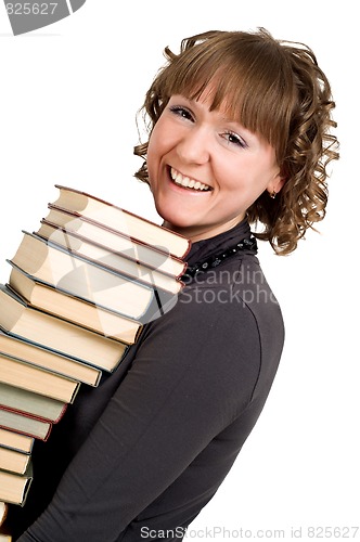Image of smiling girl with books