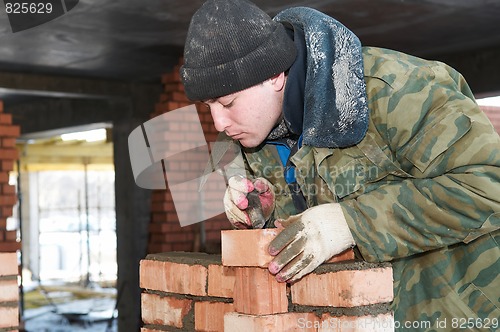 Image of construction mason worker bricklayer