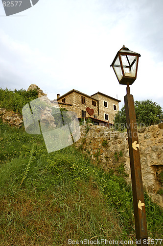 Image of romantic stone built hotel