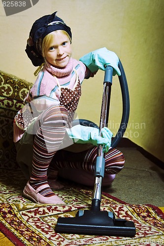 Image of Little cleaning lady