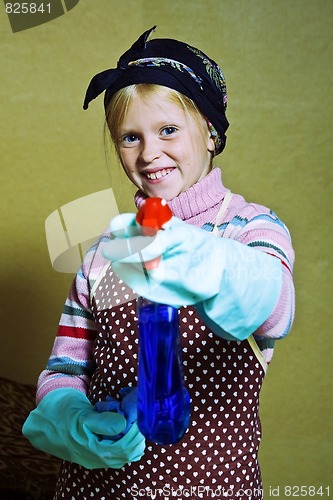 Image of Little cleaning lady