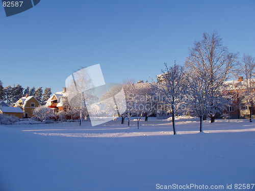 Image of Winter in small town.