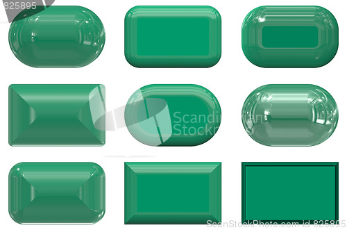 Image of nine glass buttons of the Flag of Libya