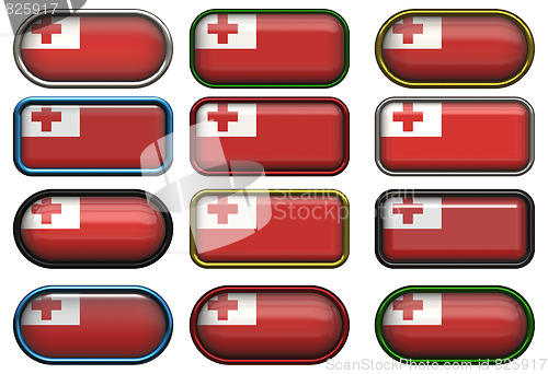Image of twelve buttons of the Flag of Tonga