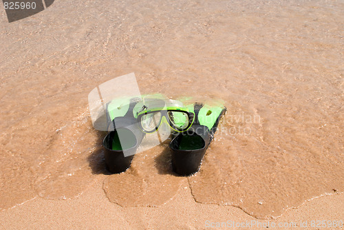 Image of flippers and mask