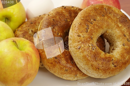 Image of bagels apples