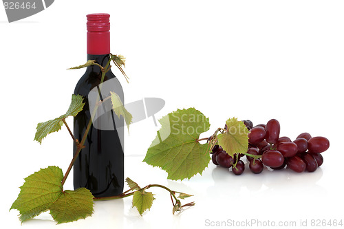 Image of Red Wine and Grapes