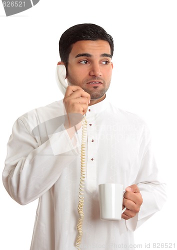 Image of Business dilemma - worried man on phone