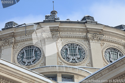 Image of Romanian Athenaeum-detail during the winter