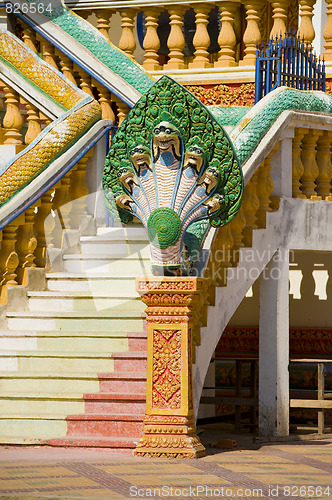 Image of naga in an cambodian temple