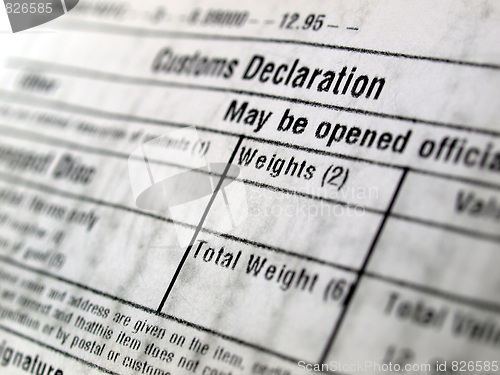 Image of Customs declaration