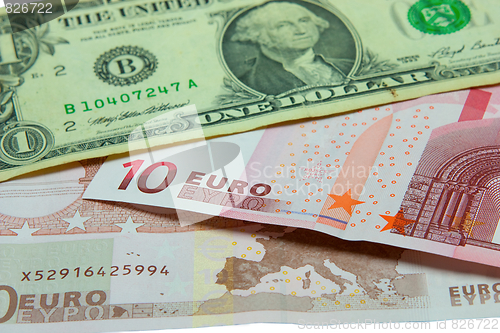 Image of Money background , dollar and euro.