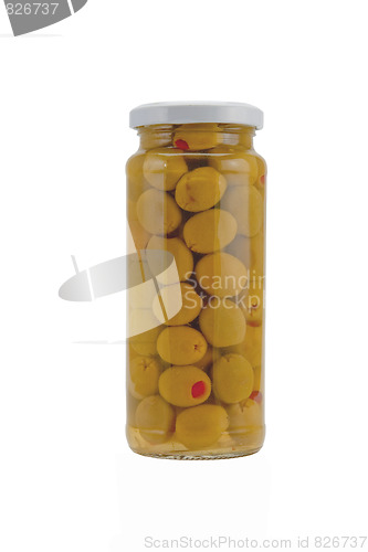 Image of Pickled olives in glass jar