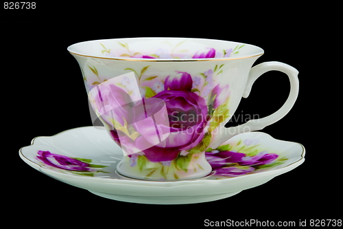 Image of Tea cup isolated on black