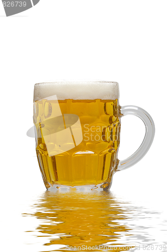 Image of Beer mug full of lager beer