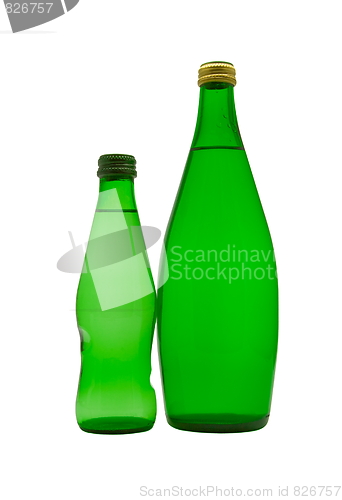 Image of Bottles of water isolated on the white