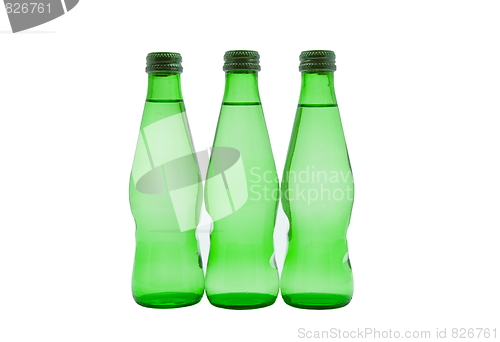 Image of Bottles of water isolated on the white