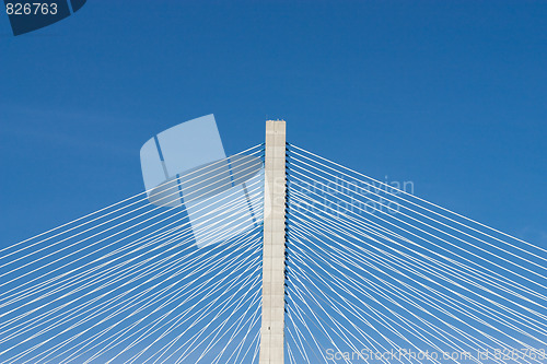 Image of detail of  bridge in Lisbon, Portugal