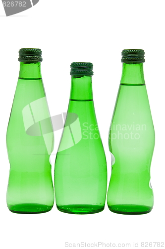 Image of Bottles of water isolated on the white