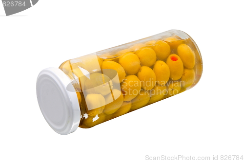 Image of Pickled olives in glass jar