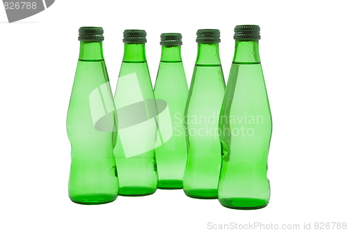 Image of Bottles of water isolated on the white