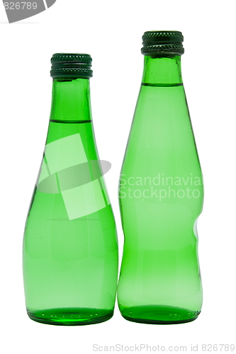 Image of Bottles of water isolated on the white