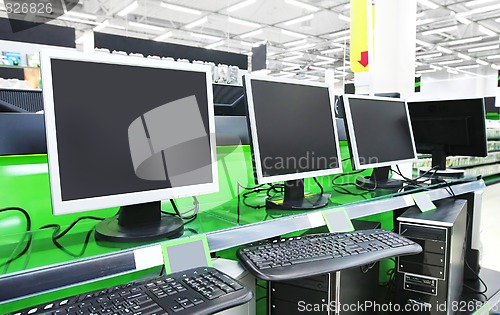 Image of computers in supermarket