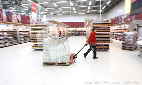 Image of worker in supermarket