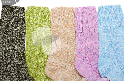 Image of Colour sock put in row
