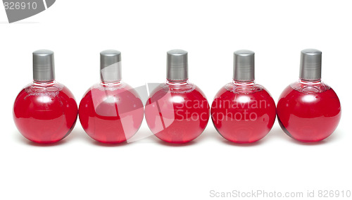 Image of Red make-up vials