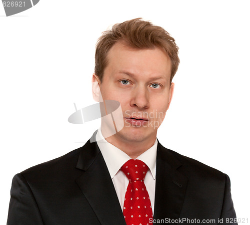 Image of Portrait men in black suit and tie