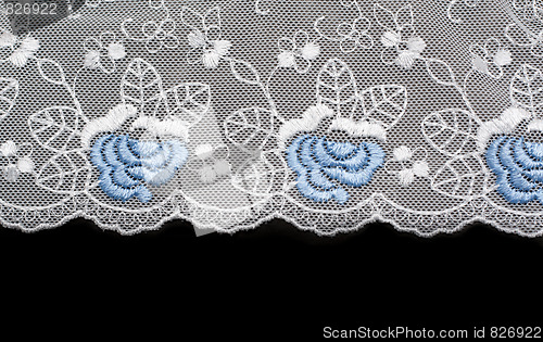 Image of Lace decorated by pattern and decorative rose