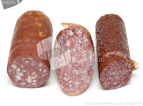 Image of Three pieces of the sausage