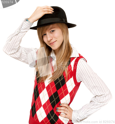 Image of Beautiful girl in hat