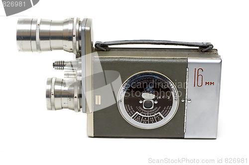 Image of Old movie camera 16 mm with two lenses