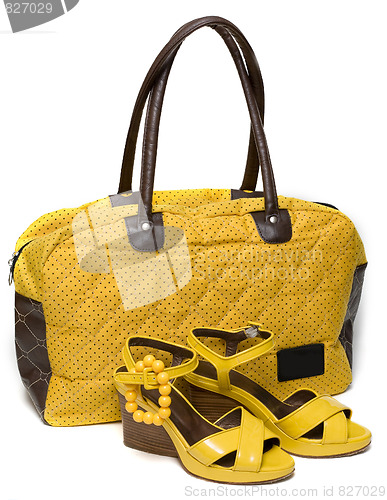 Image of Yellow lady bag and yellow sandals 