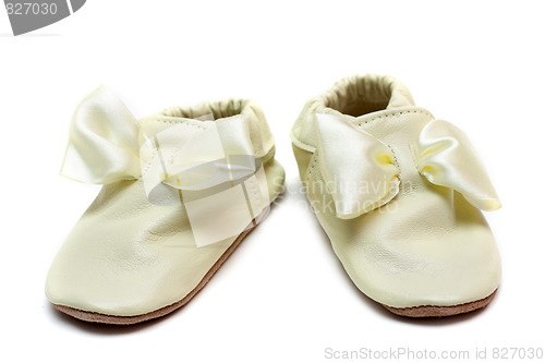 Image of Pair baby leather slippers