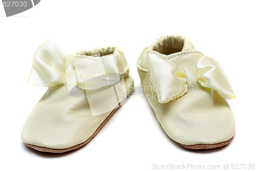 Image of Pair baby leather slippers