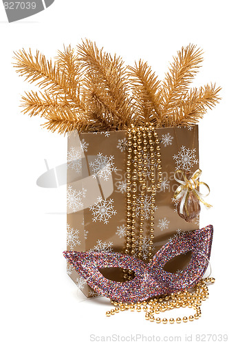 Image of Cristmas gift package, mask