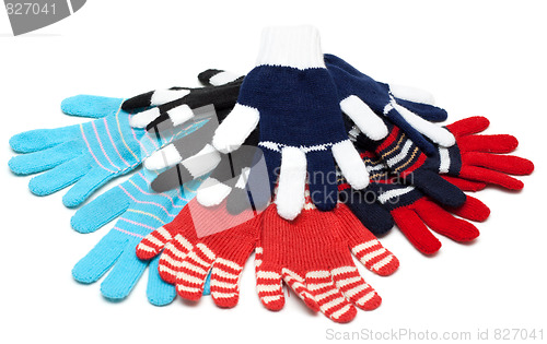 Image of Striped red much pairs of the gloves
