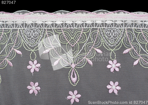 Image of Lace decorated by pattern and decorative rose