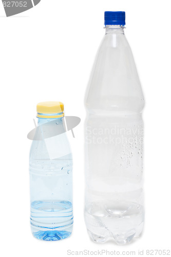 Image of Two plastic bottles with water