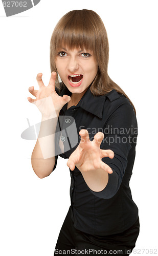 Image of Young beautiful girl shows passion
