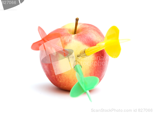 Image of Apple with three darts