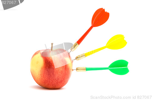 Image of Apple with three darts