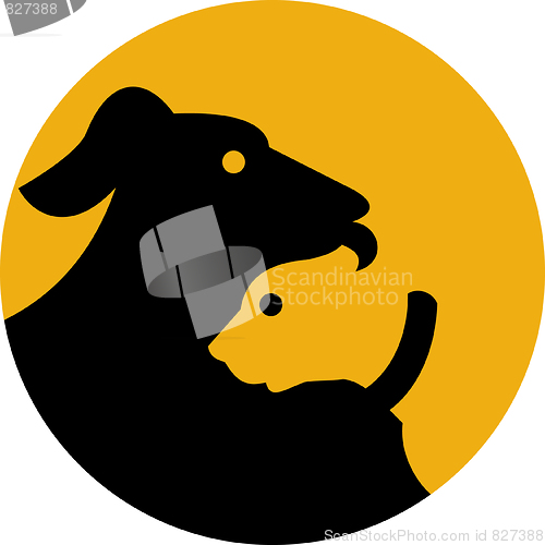 Image of dog and cat silhouette