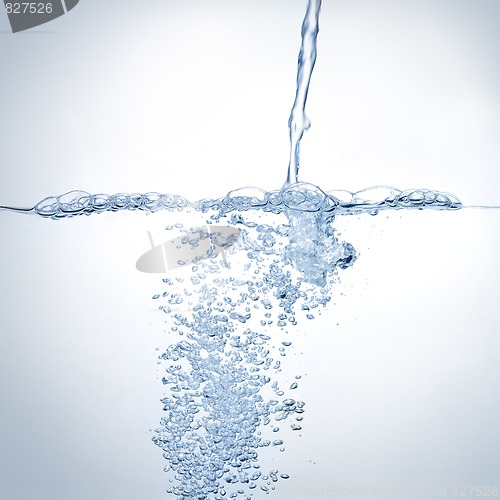 Image of Water splashing in blue