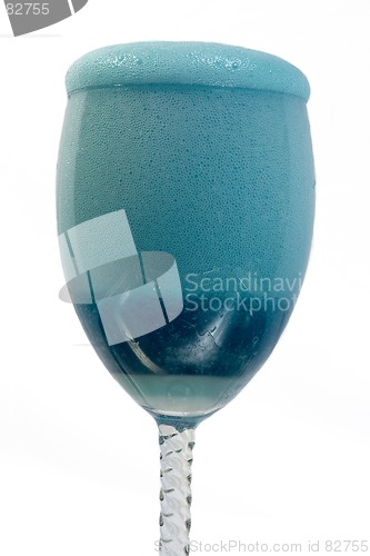 Image of Blue foam in a glass